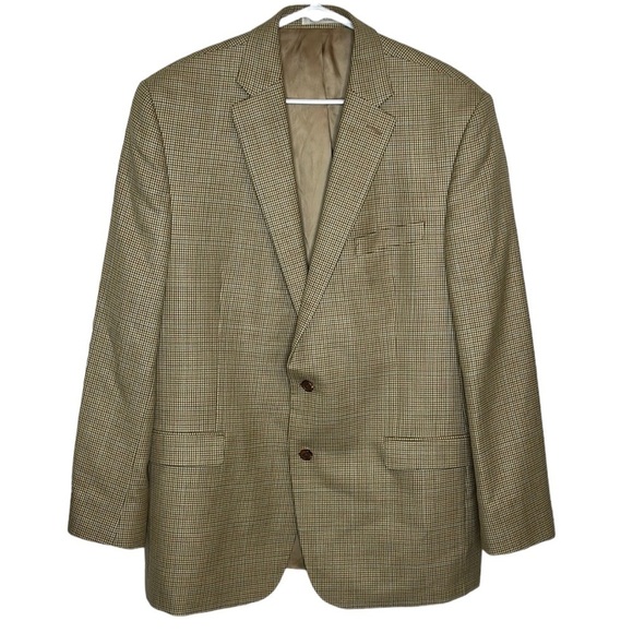 Lauren Ralph Lauren Blazer Men's‎ 44L Silk Wool Houndstooth Two Button Sportcoat - Picture 1 of 10